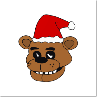 Five Nights At Freddy's Inspired Santa Claus FNAF Freddy Fazbear Posters and Art